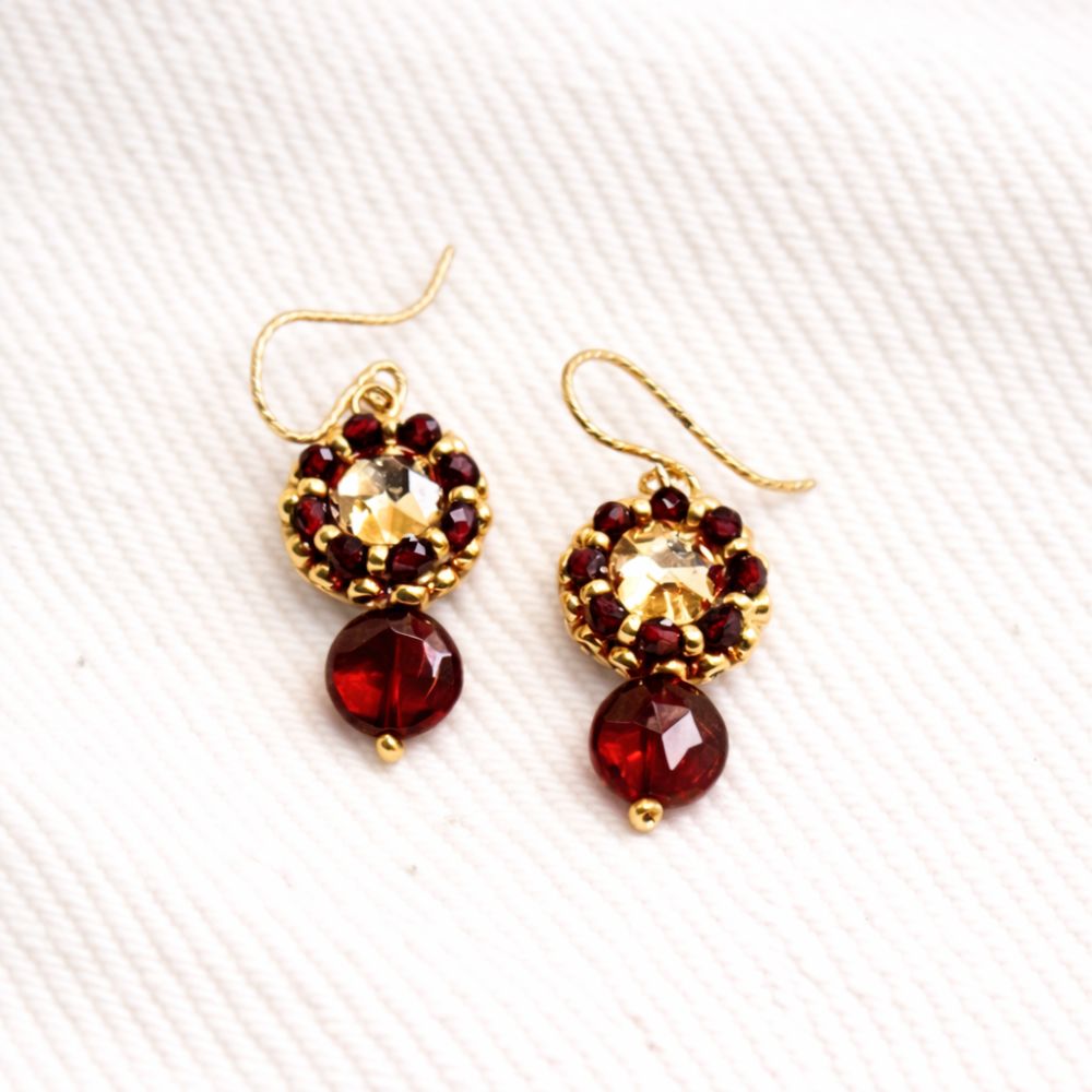 Boucles d'oreille Lisa - COLETTE S'APPRÊTE - Bleu Blanc Couture - Made in France