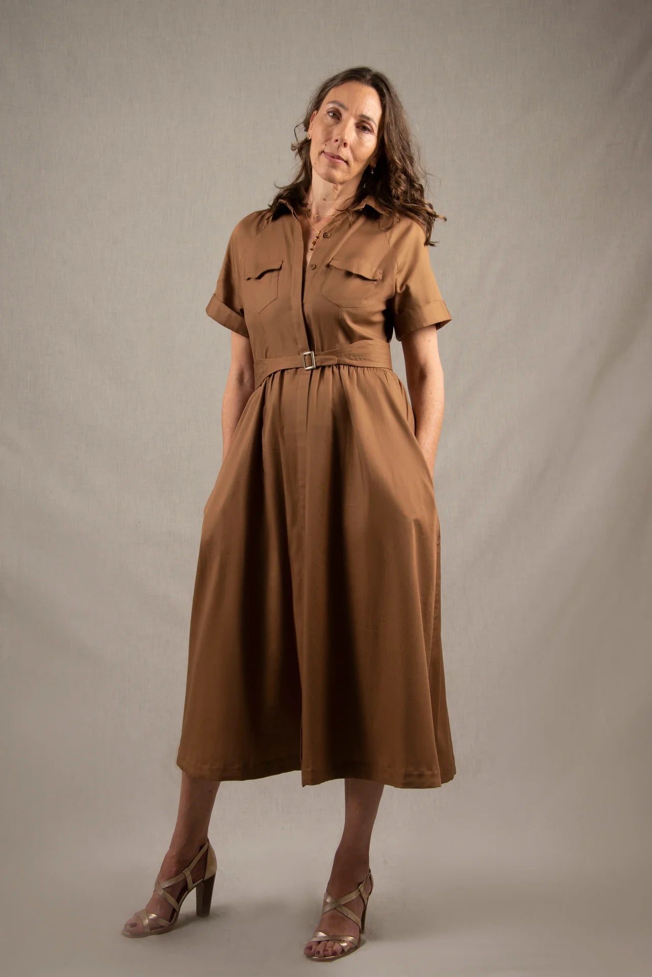 Robe Longue en Coton Couleur Havane - Apparence - My Tailor is Joh - Made in France