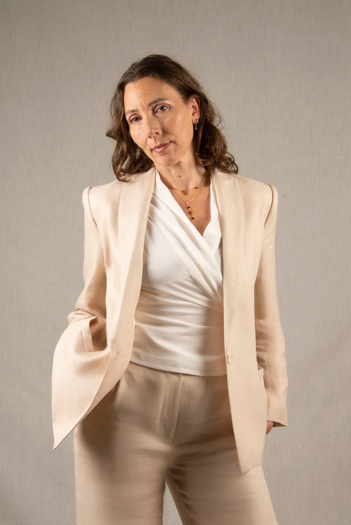Veste Tailleur Femme Lin Ivoire – Illusion - My Tailor is Joh - Made in France