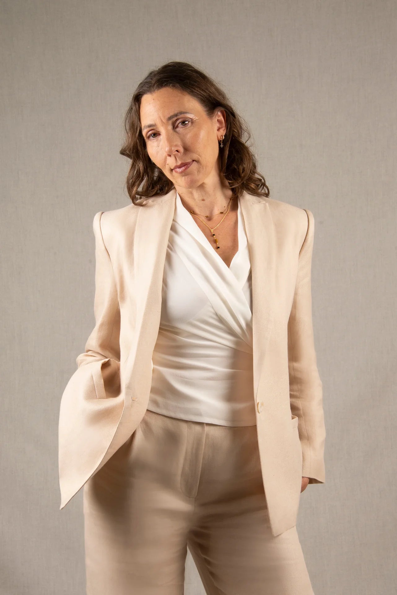 Veste Tailleur Femme Lin Ivoire – Illusion - My Tailor is Joh - Made in France