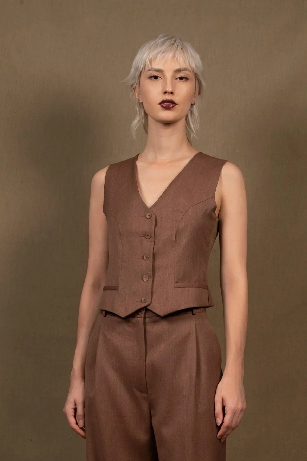 Gilet Tailleur Femme en Laine Tomette - Conception - My Tailor is Joh - Made in France