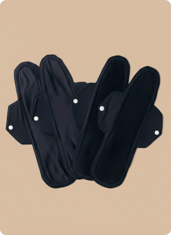 Pack Duo Pure.® –  1 Pad en coton bio & 1 Pad matière performante - Bleu Blanc Couture - Made in France